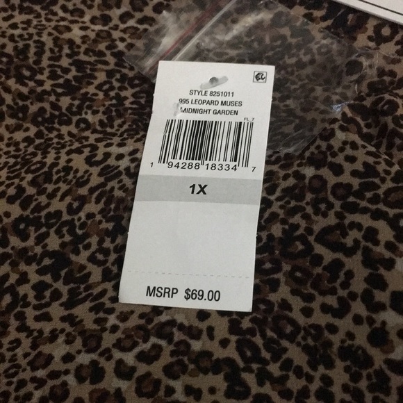 1-State Plus Size Printed Chiffon-Sleeves Top New With Tag Size 1X . - Picture 2 of 5